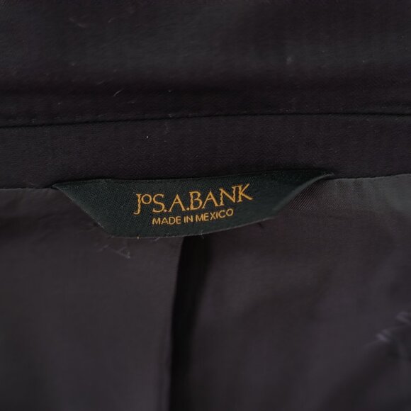 Jos A Bank Signature Gold Tailored Fit Black Wool Herringbone 44R Suit Jacket 2 - Picture 12 of 13